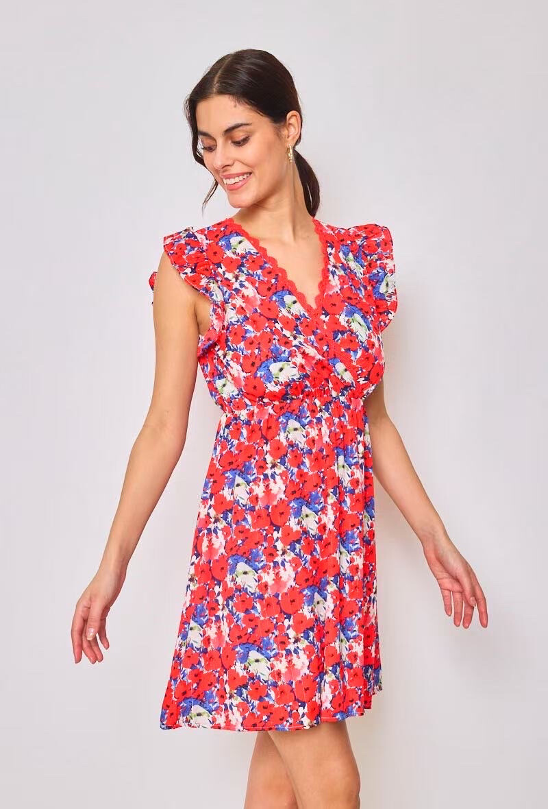 Grossiste VIVICHY - Robe Courte Avec Motif Fleurs