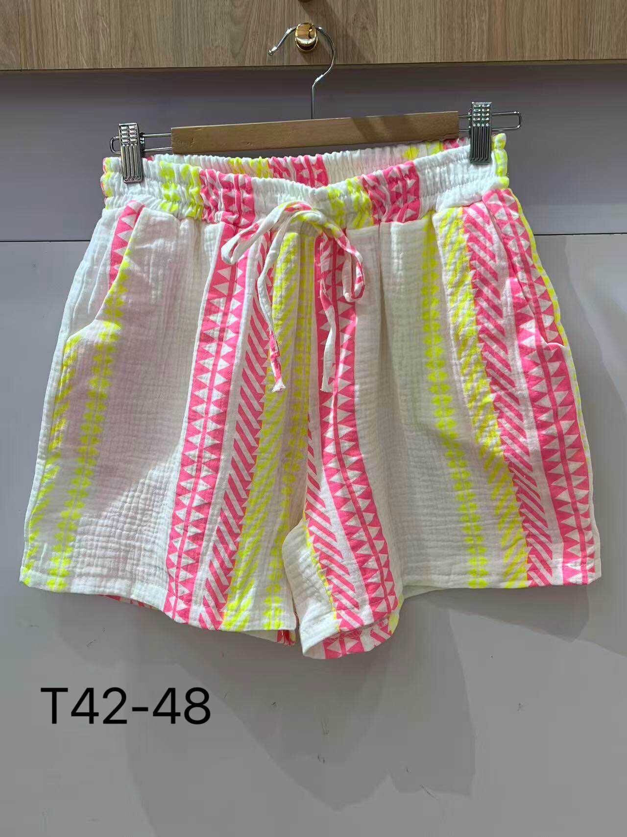 Wholesaler VIVICHY - Large short shorts with printed cotton gauze pockets