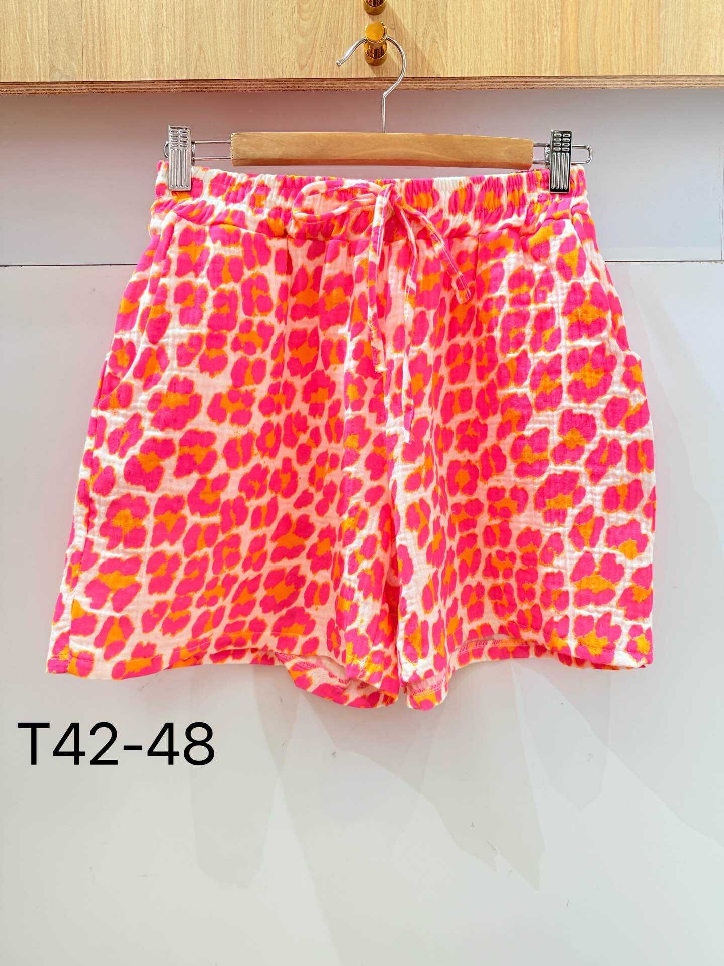 Mayorista VIVICHY - Pantalones cortos de algodón con estampado de leopardo fluo