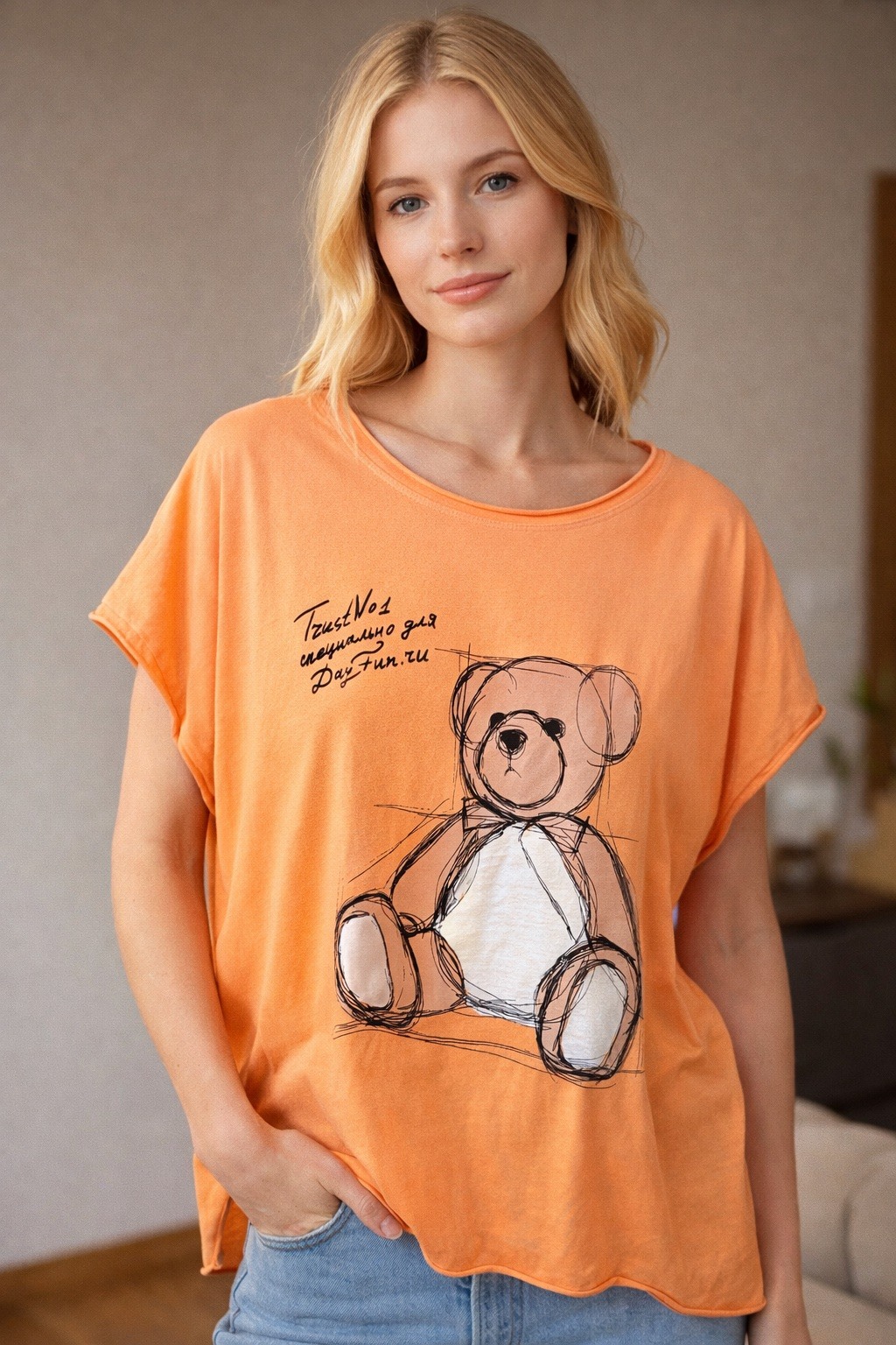 Großhändler VIVICHY - T-Shirt mit Teddybär-Aufdruck