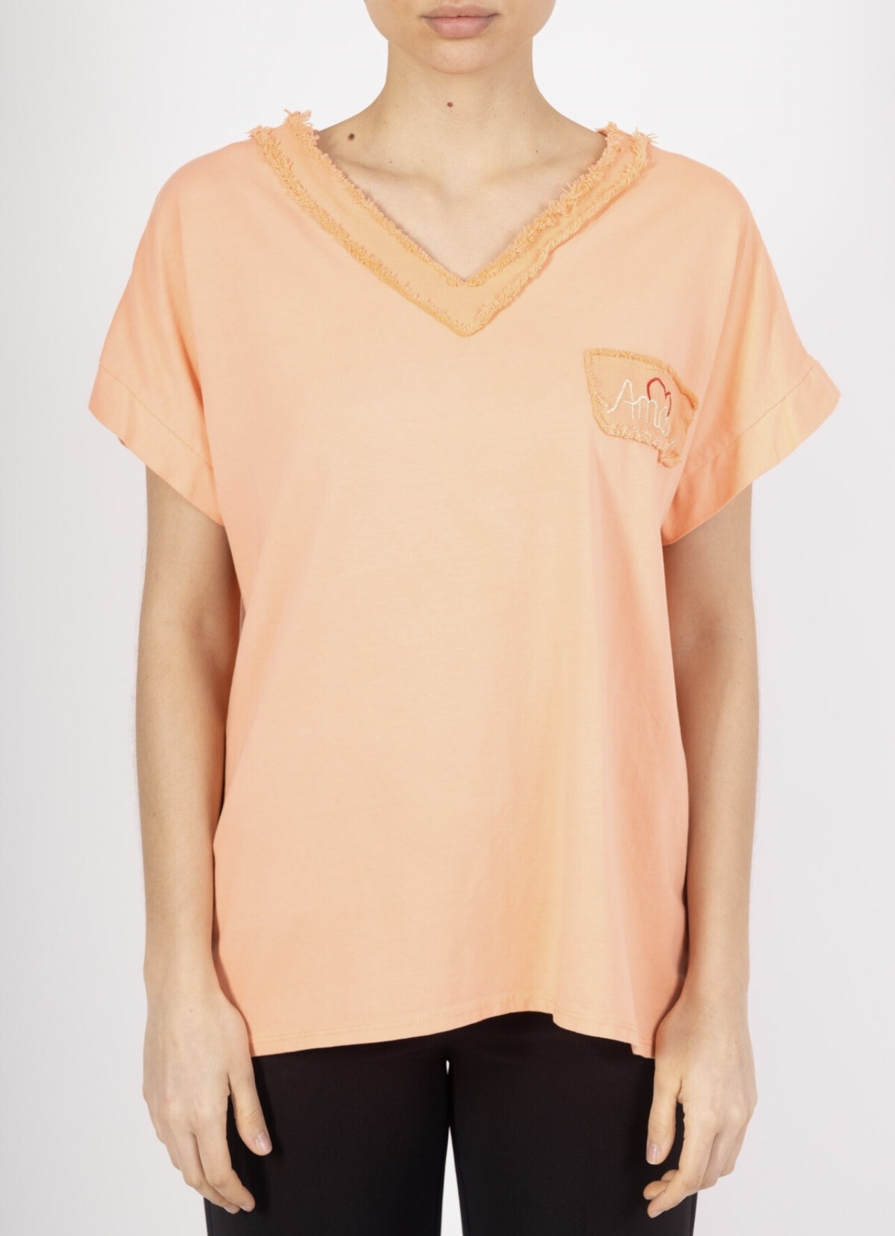 Mayorista VIVICHY - Camiseta con cuello en V, impresión de amor
