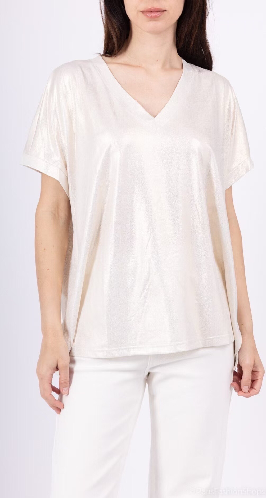 Mayorista VIVICHY - Camiseta de cuello en V de gran tamaño