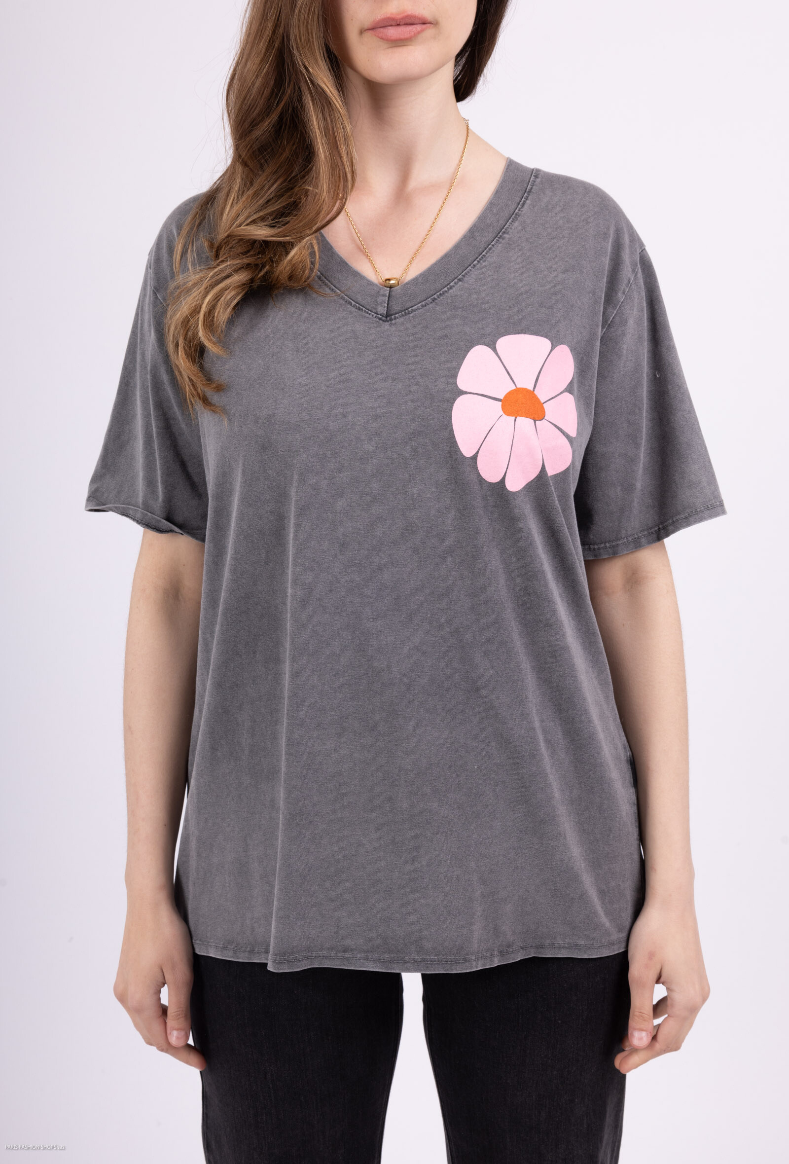 Mayorista VIVICHY - Camiseta desteñida con estampado