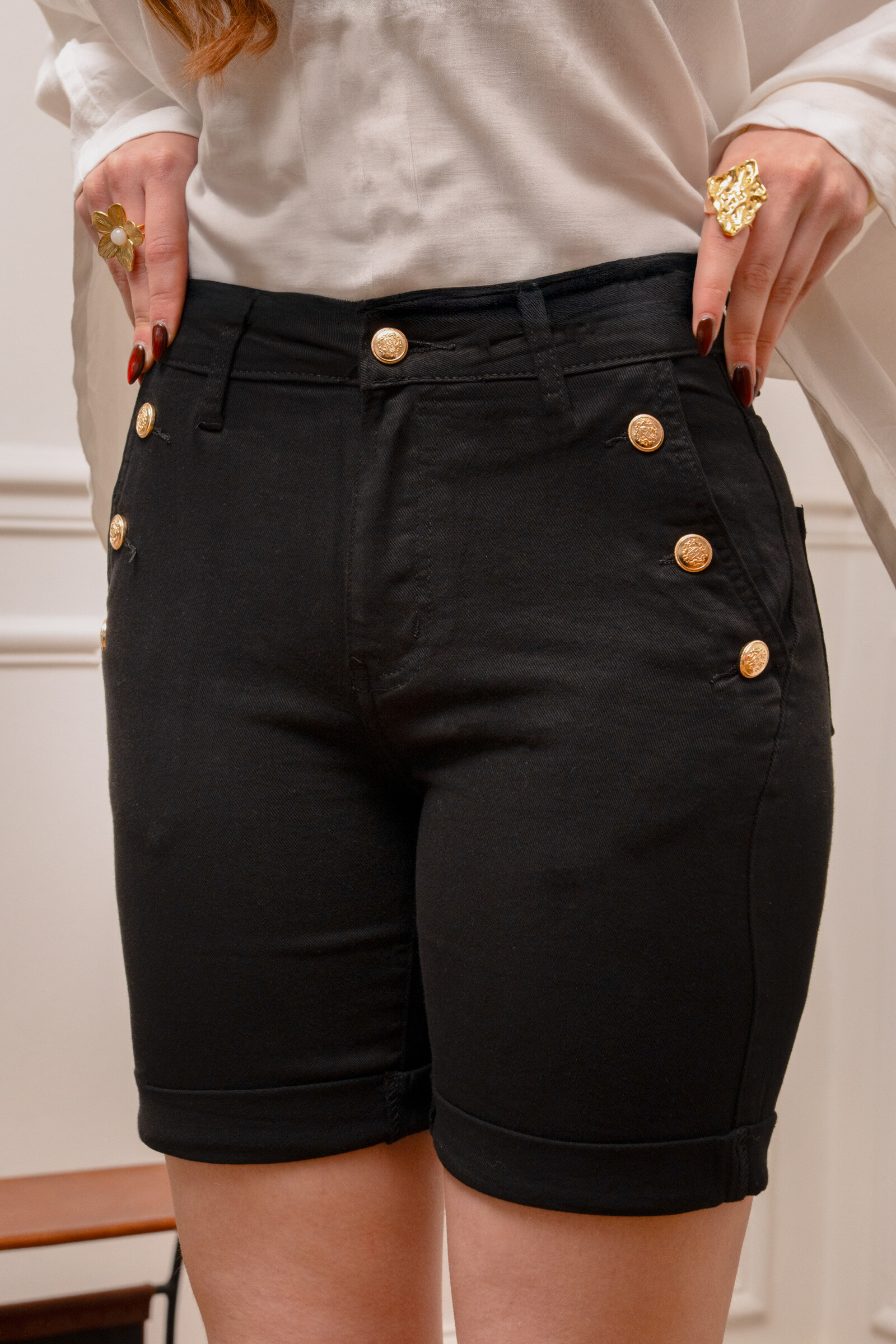 Wholesaler VIVID - Denim Bermuda shorts with buttons