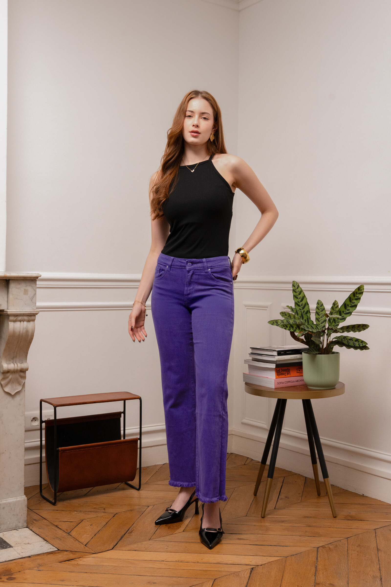 Wholesaler VIVID - Wide leg jeans with fringe