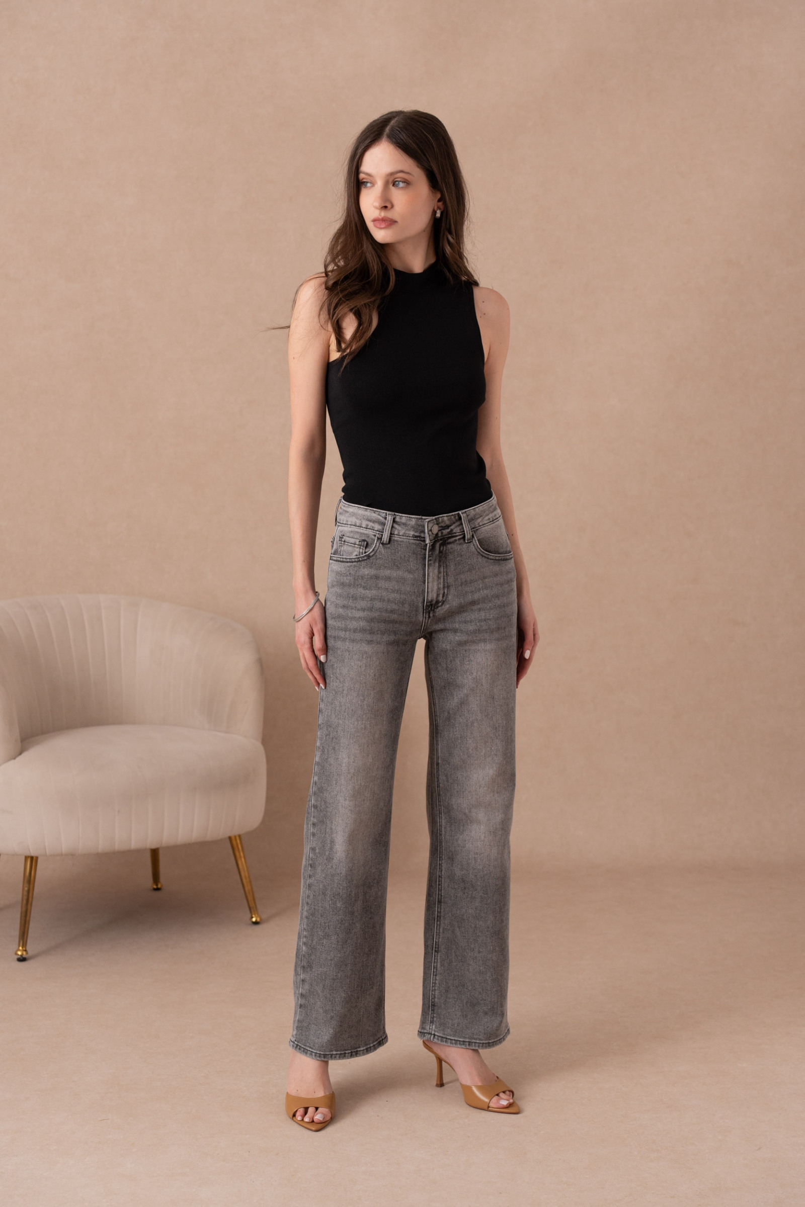 Wholesaler VIVID - Loose fit straight leg low-rise jeans