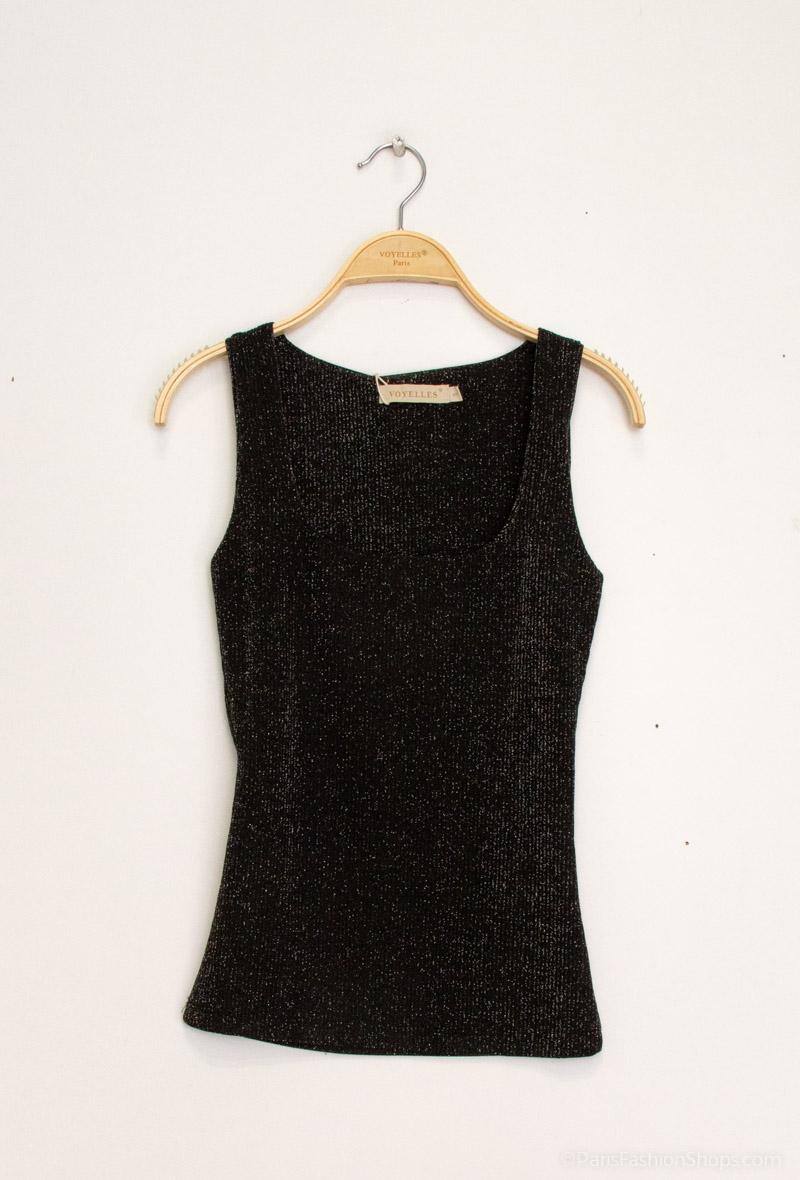 Wholesaler Voyelles - Sequin square neck top