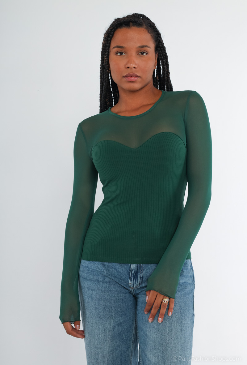 Wholesaler Voyelles - Bodycon ribbed top