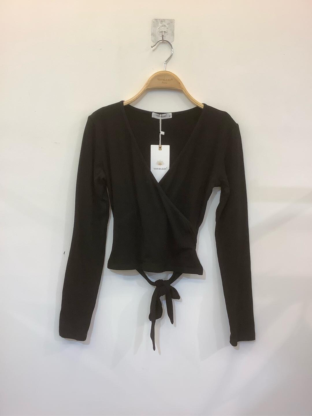 Wholesaler Voyelles - Long sleeve ribbed wrap top