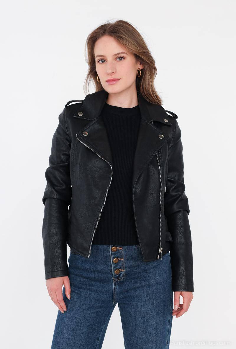 Wholesaler Voyelles - Faux leather jacket