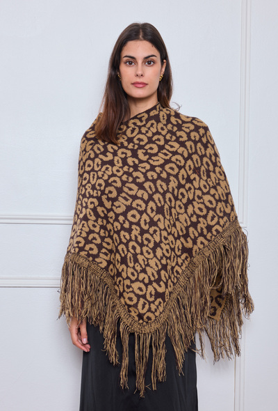 Grossiste VS PLUS - Poncho imprimé léopard Grossiste VS PLUS - Poncho imprimé léopard
