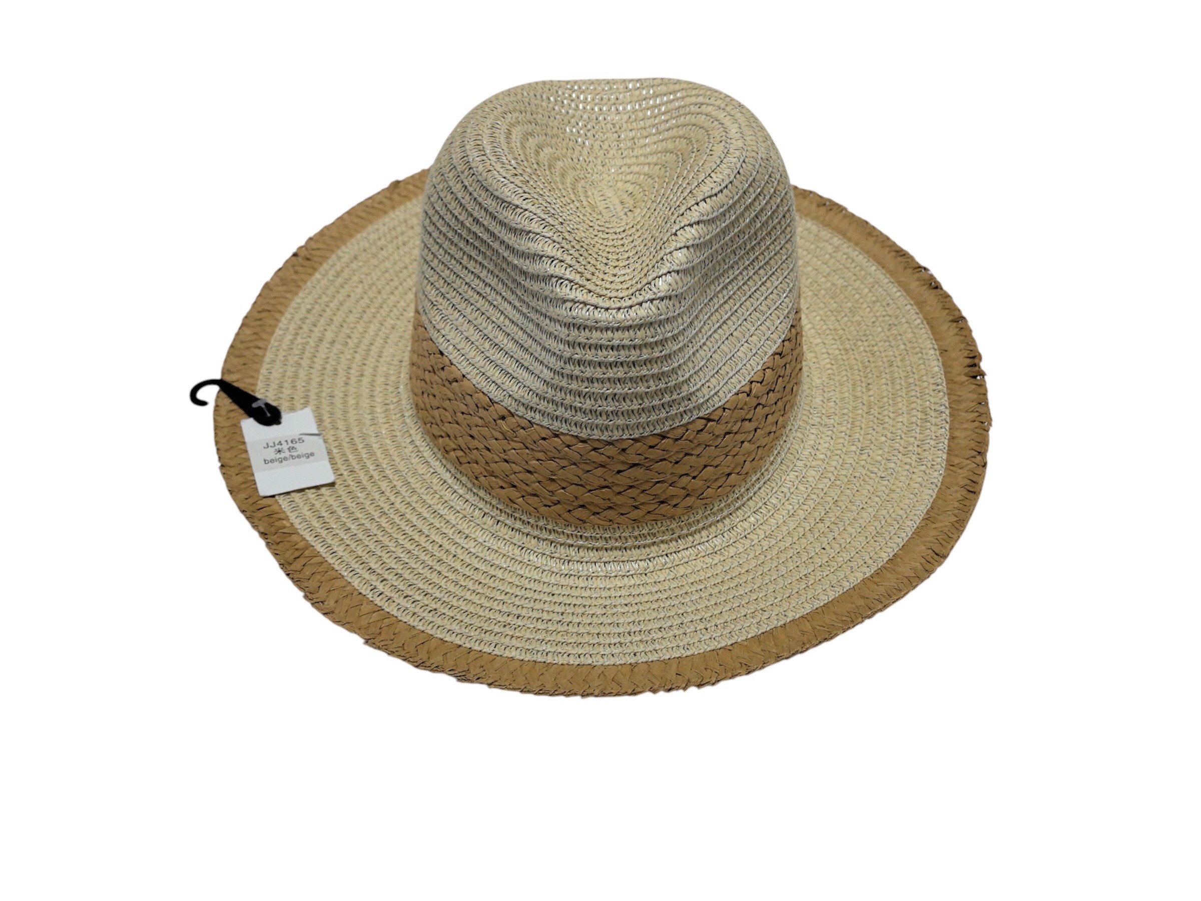 Grossiste VS PLUS - Chapeau imitation paille avec ruban tresse effet raphia brut.