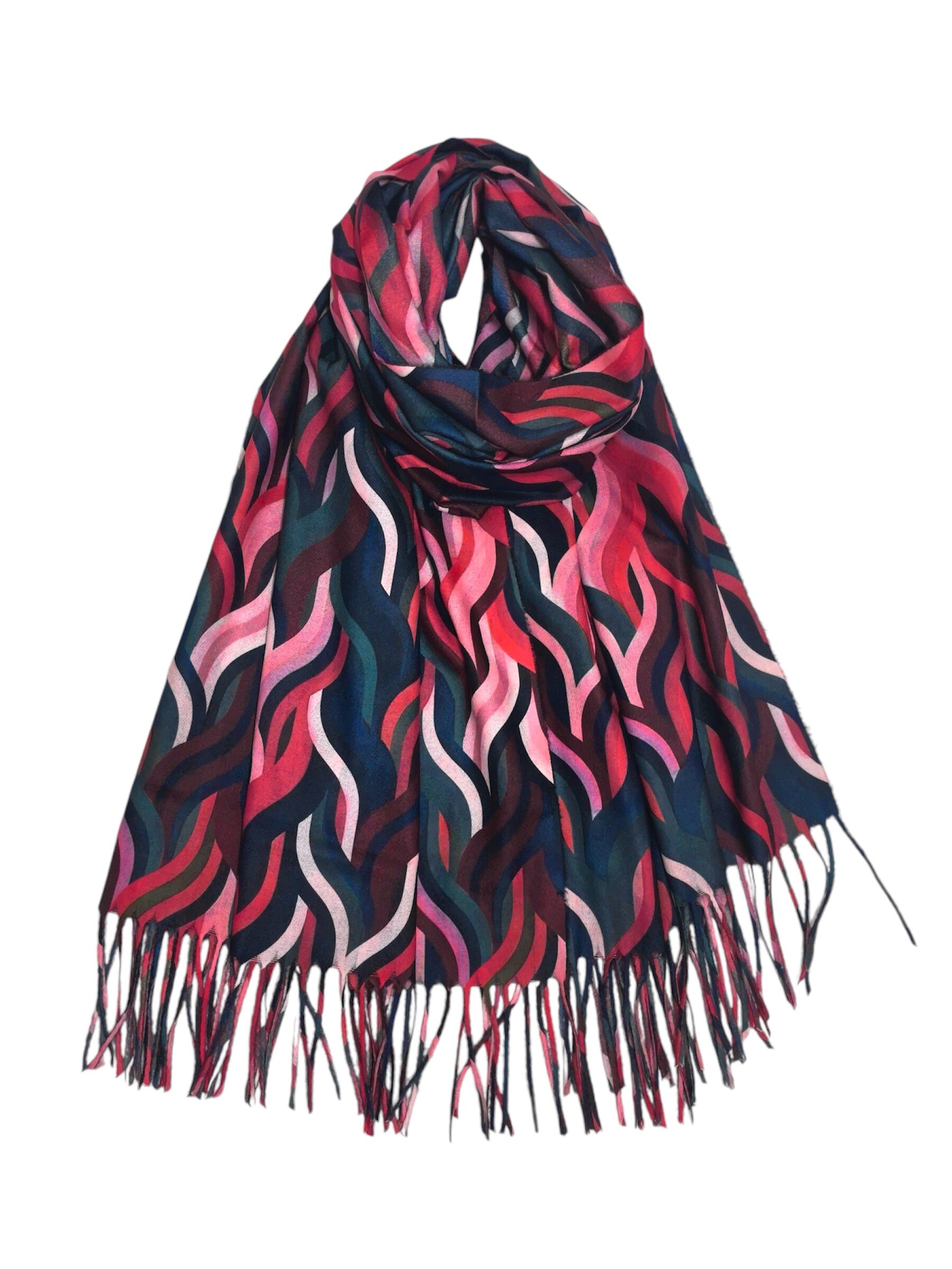 Wholesaler VS PLUS - Winter scarf printed with wave pattern