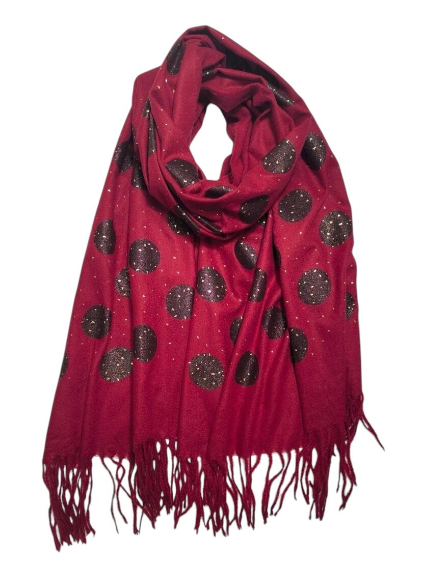 Wholesaler VS PLUS - Winter scarf printed with polka dot pattern and sequins
