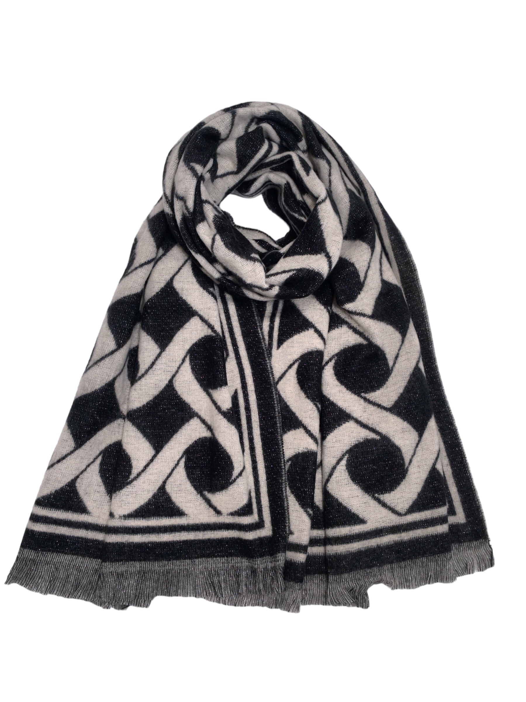 Wholesaler VS PLUS - scarf printed with lurex with pattern