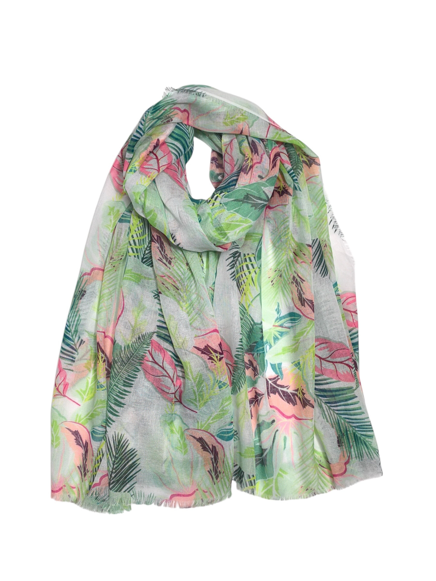 Wholesaler VS PLUS - Leaf pattern printed scarf