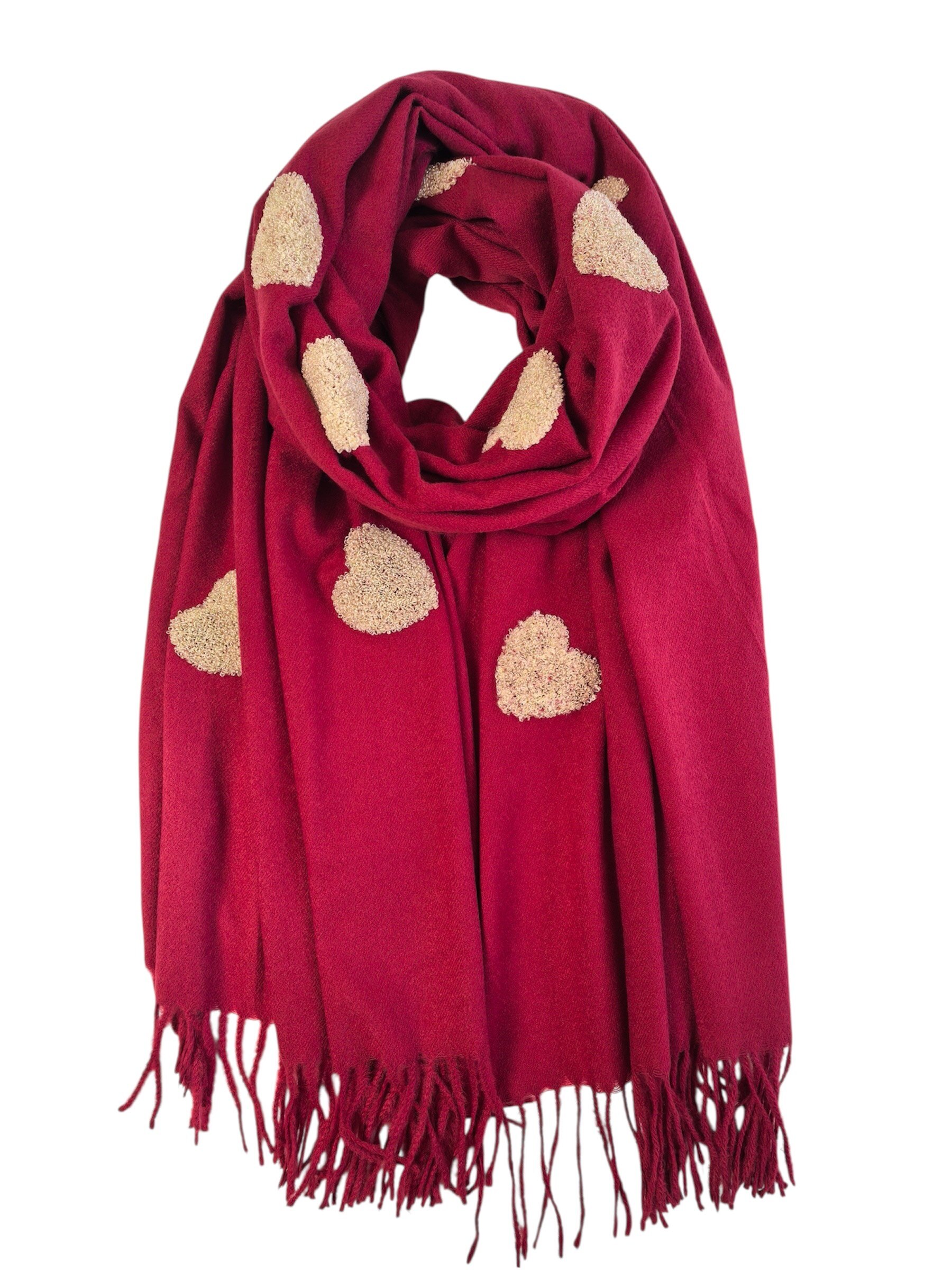 Wholesaler VS PLUS - Winter Scarf with Heart Border and Sequins