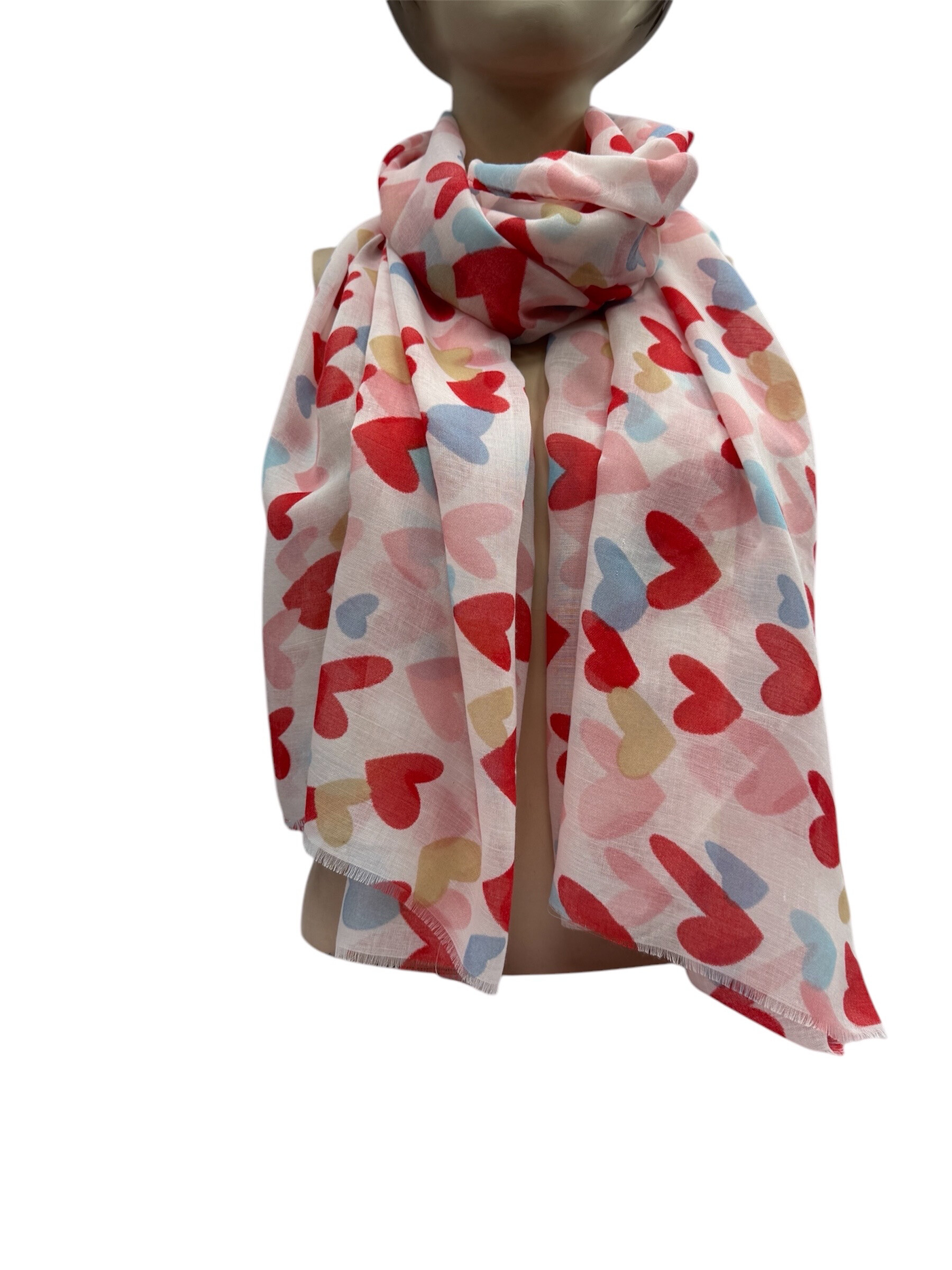 Wholesaler VS PLUS - Colorful heart motif printed scarf