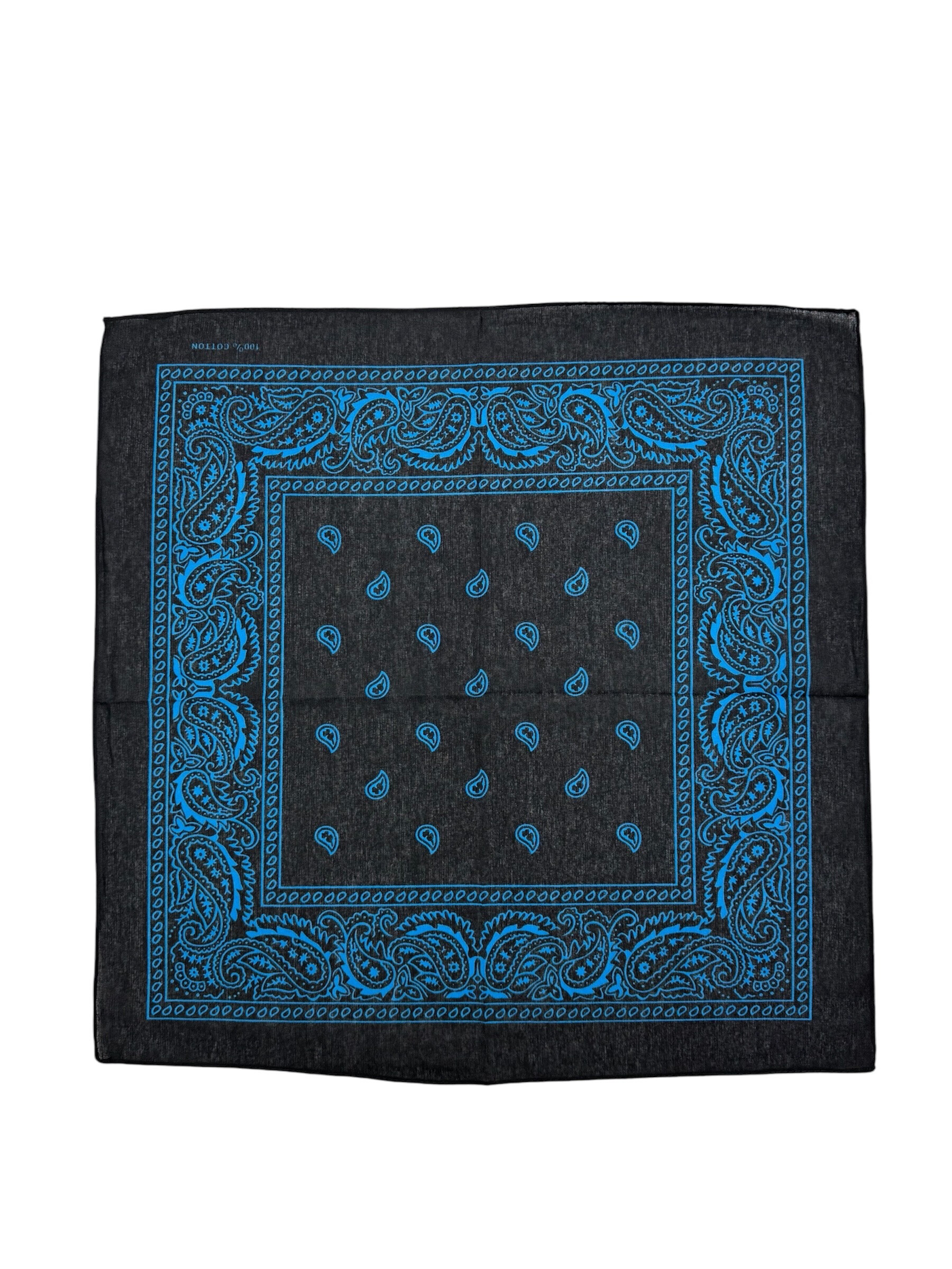 Wholesaler VS PLUS - Bandana scarf 100% cotton print paisley black background exists 4 colors