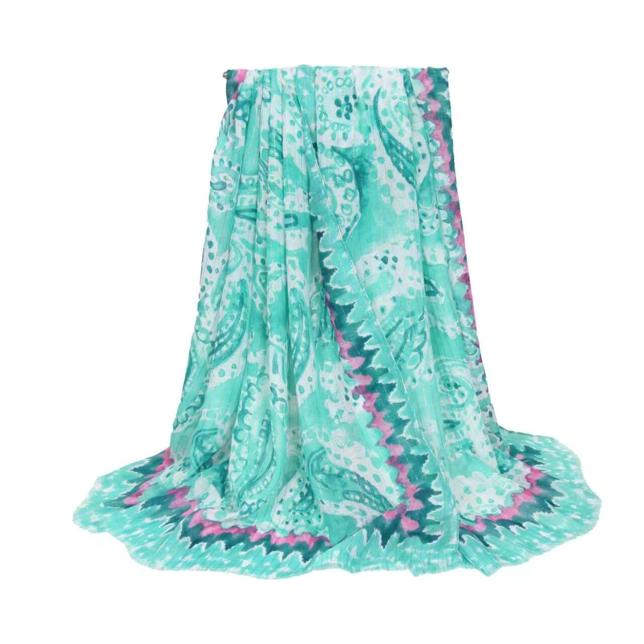 Wholesaler VS PLUS - Paisley Pattern Printed Scarf With Lurex