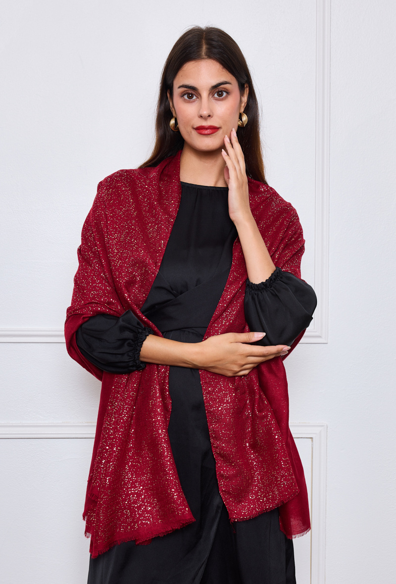 Wholesaler VS PLUS - Autumn plain scarf with gold sequins