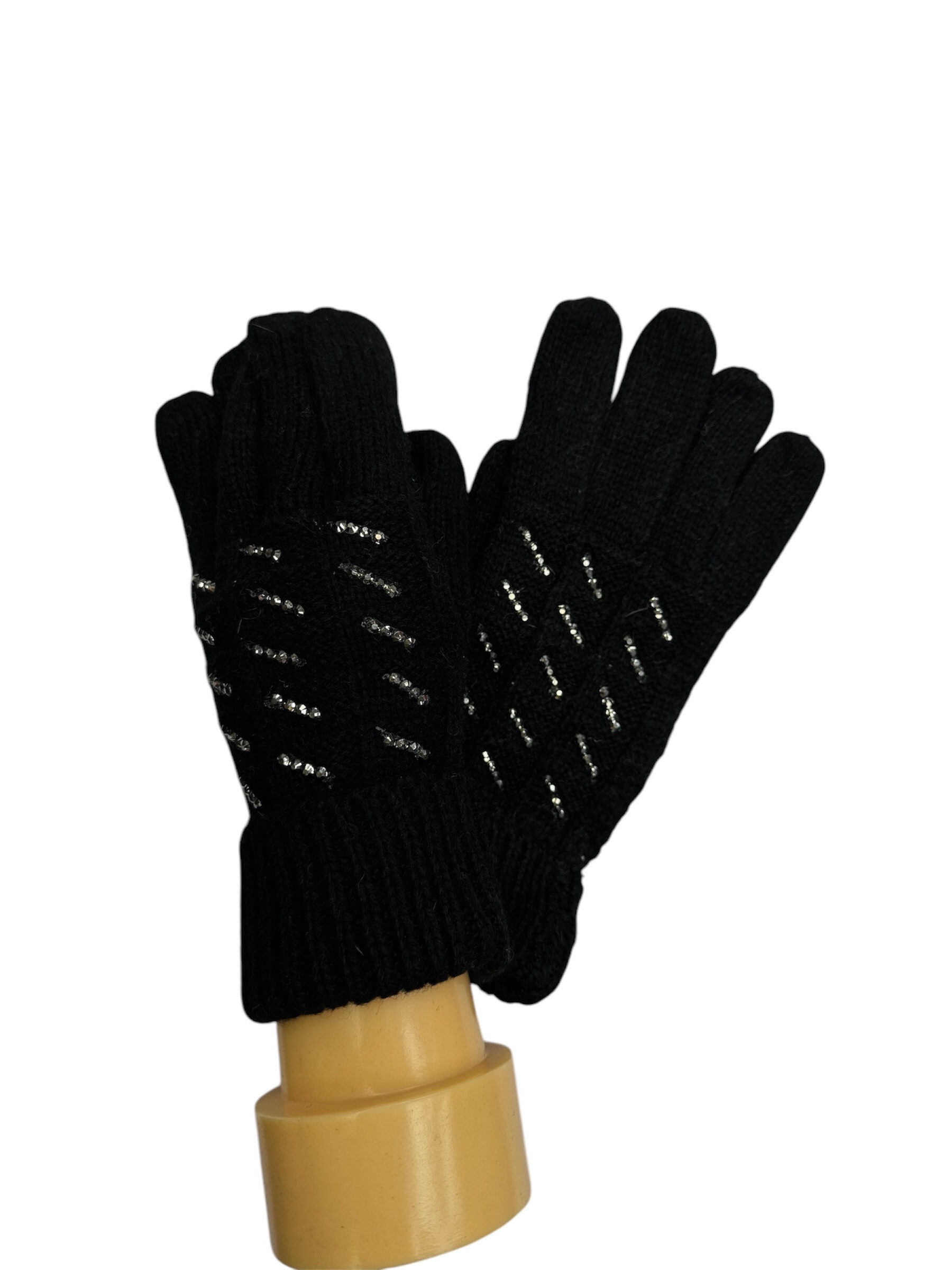 Wholesaler VS PLUS - Knitted wool glove with rhinestones