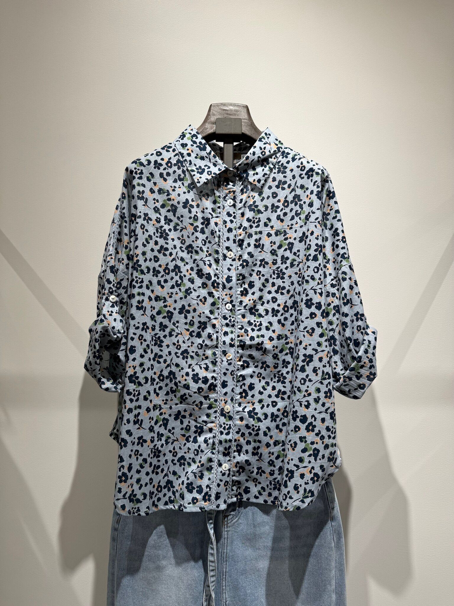 Wholesaler W Studio - Printed Cotton Voile Blouse