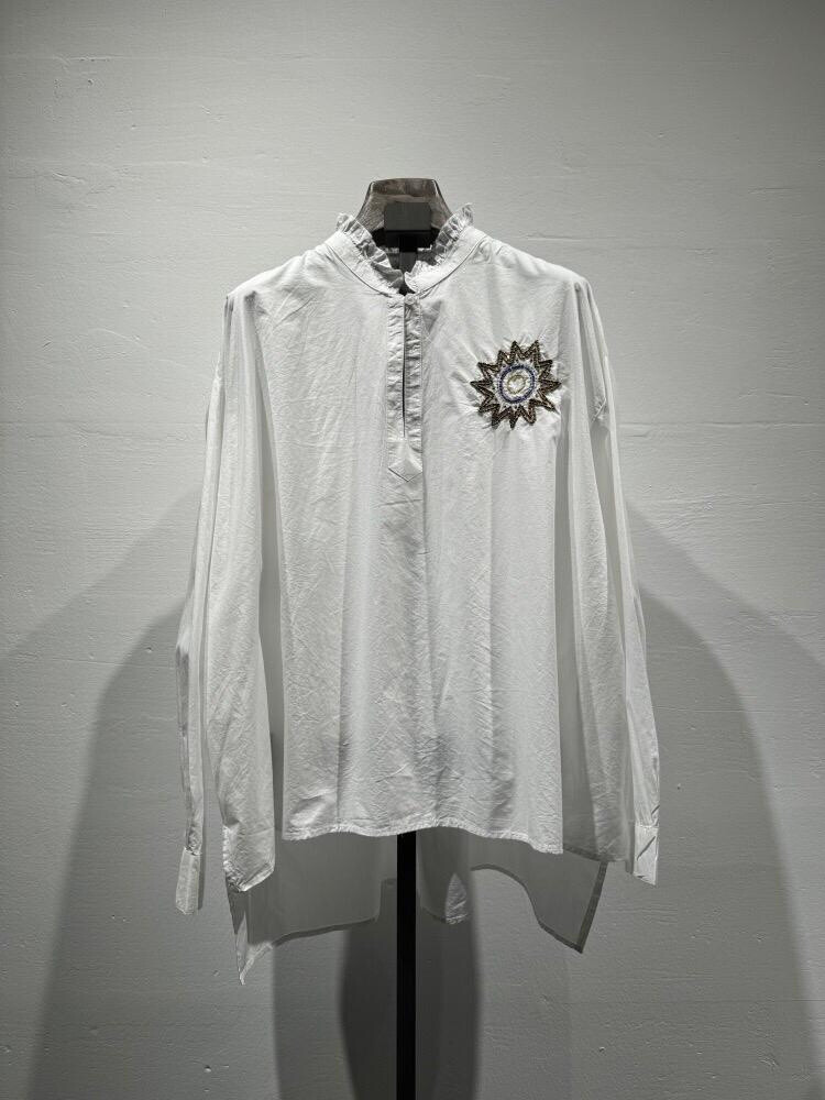 Wholesaler W Studio - Cotton Poplin Blouse with Beading Detail