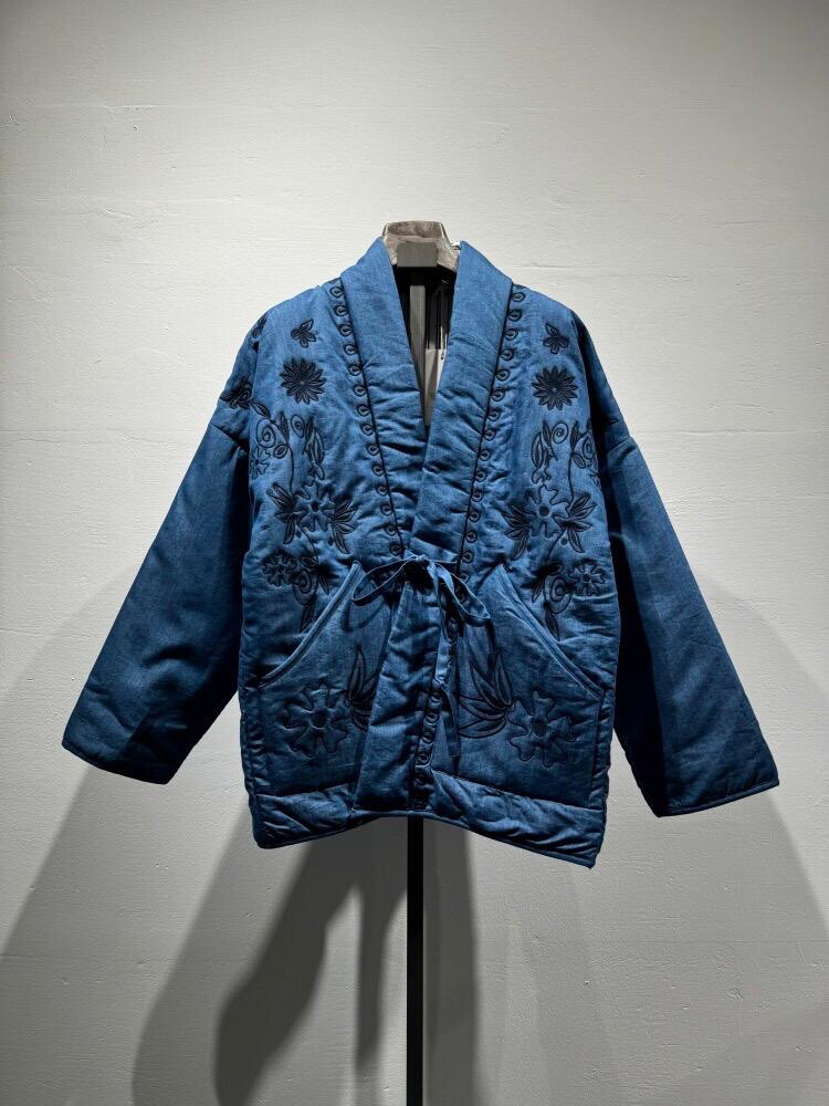 Wholesaler W Studio - Quilted Cotton Jeans Jacket with Embroidery