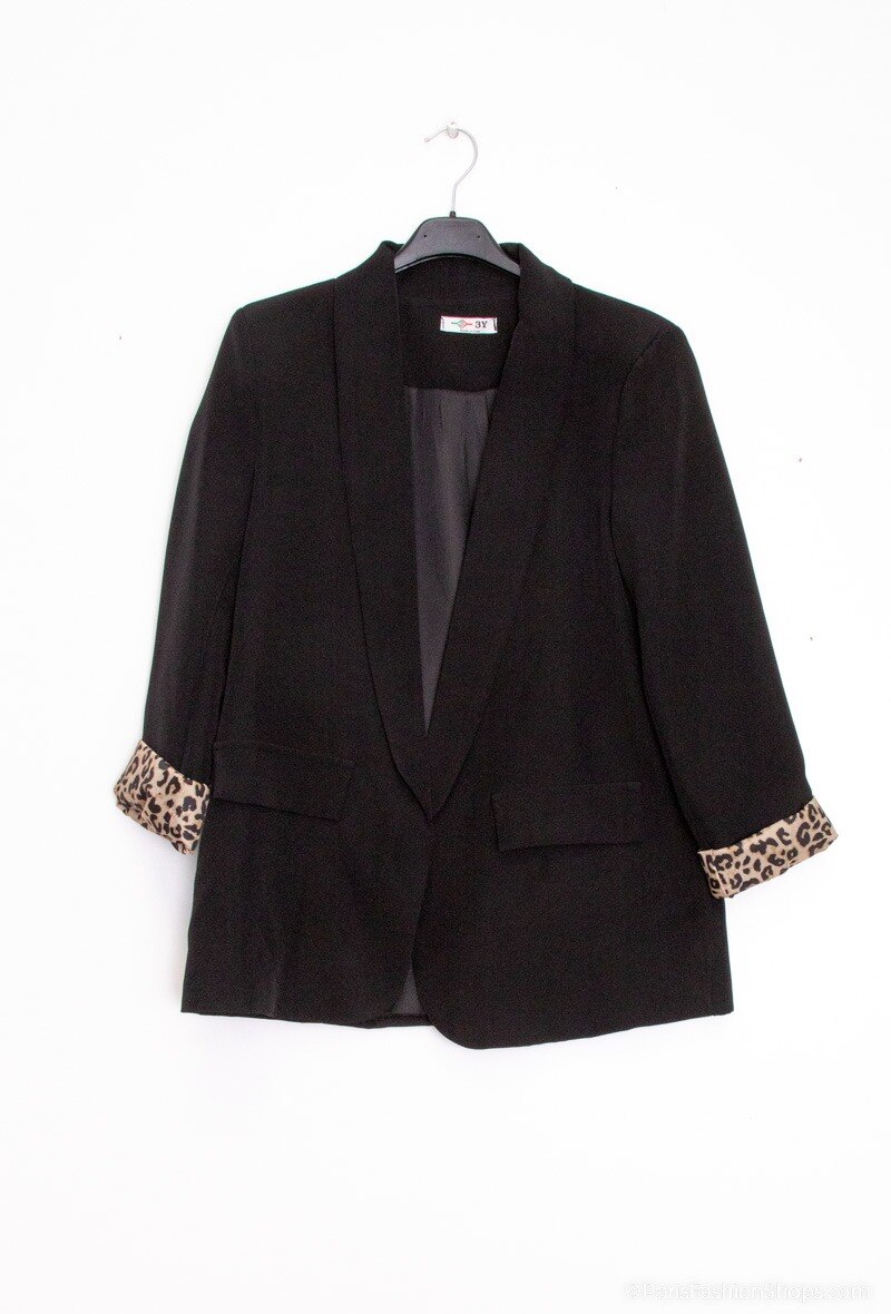 Großhändler Wawa Design - Leopardenblazer mit langen Ärmeln