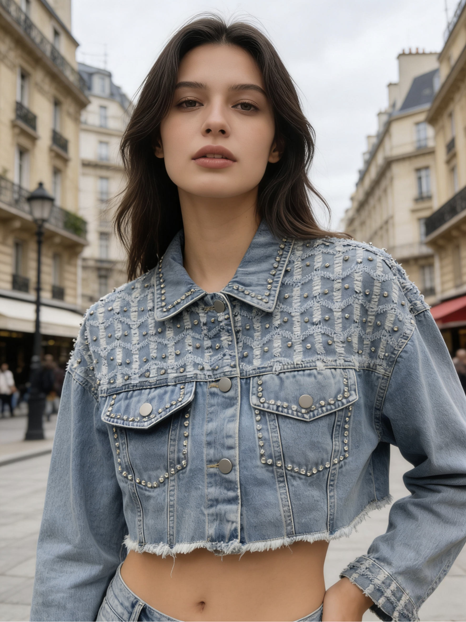 Grossista WAY MODE - Giacca in jeans da donna primavera con strass