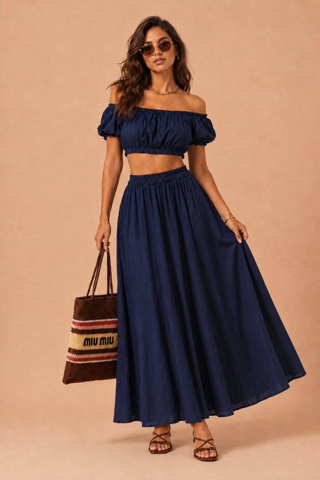 Grossiste WAY WAY SRL - ENSEMBLE CROP AVEC JUPE MAXI ET POCHES