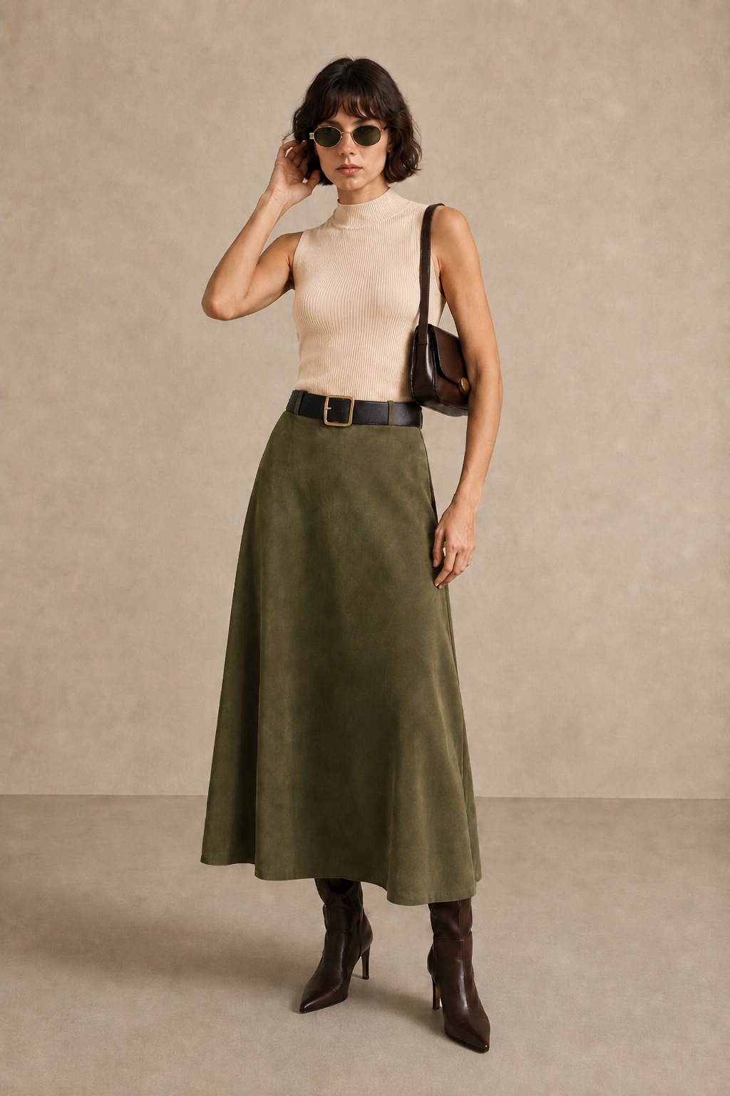 Wholesaler WAY WAY SRL - SUEDE SKIRT WITH BELT