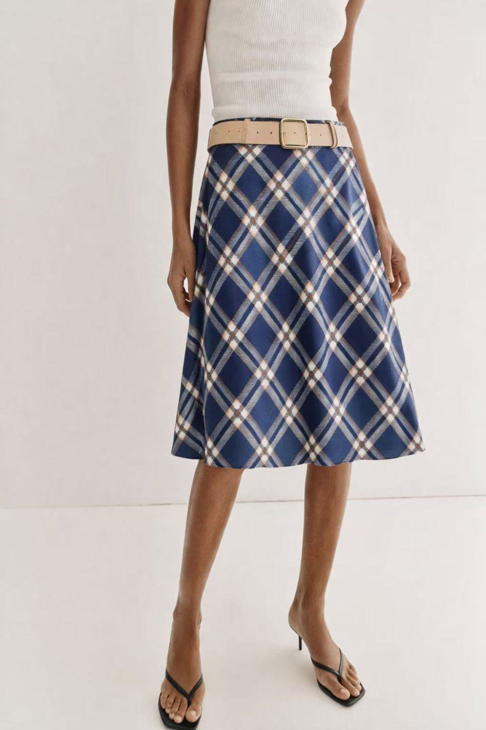 Grossista WAY WAY SRL - GONNA IN SCUBA CREPE CHECK CON CINTURA