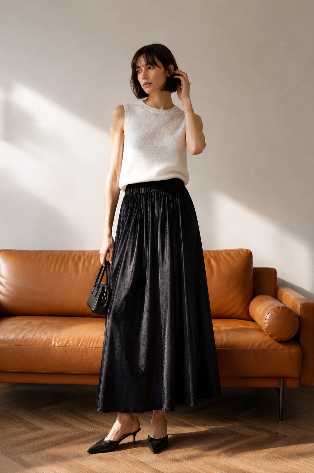 Wholesaler WAY WAY SRL - LONG VELVET SKIRT