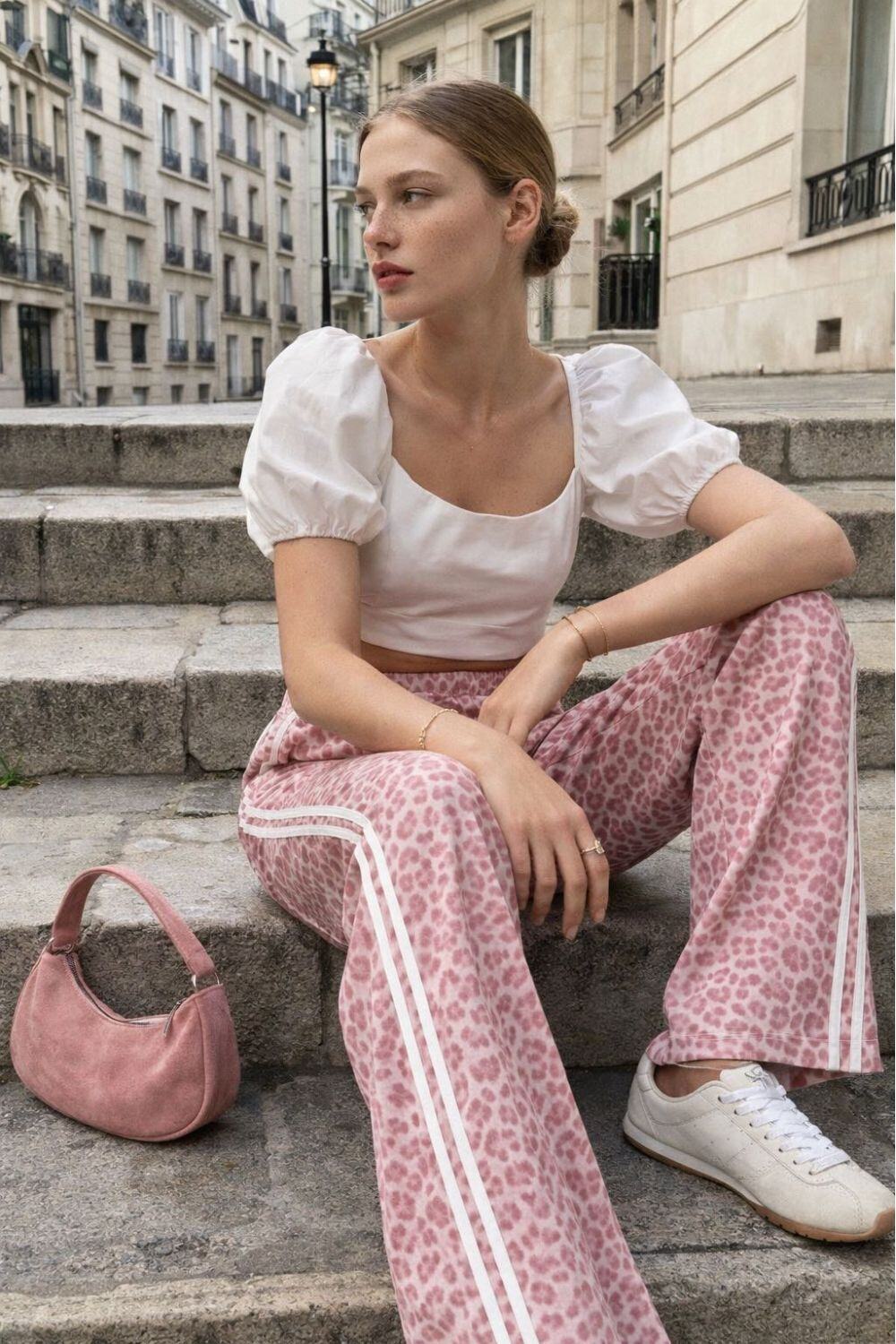 Grossiste WAY WAY SRL - PANTALON LÉOPARD EN BISTRETCH AVEC BANDES LATÉRALES DOUBLES