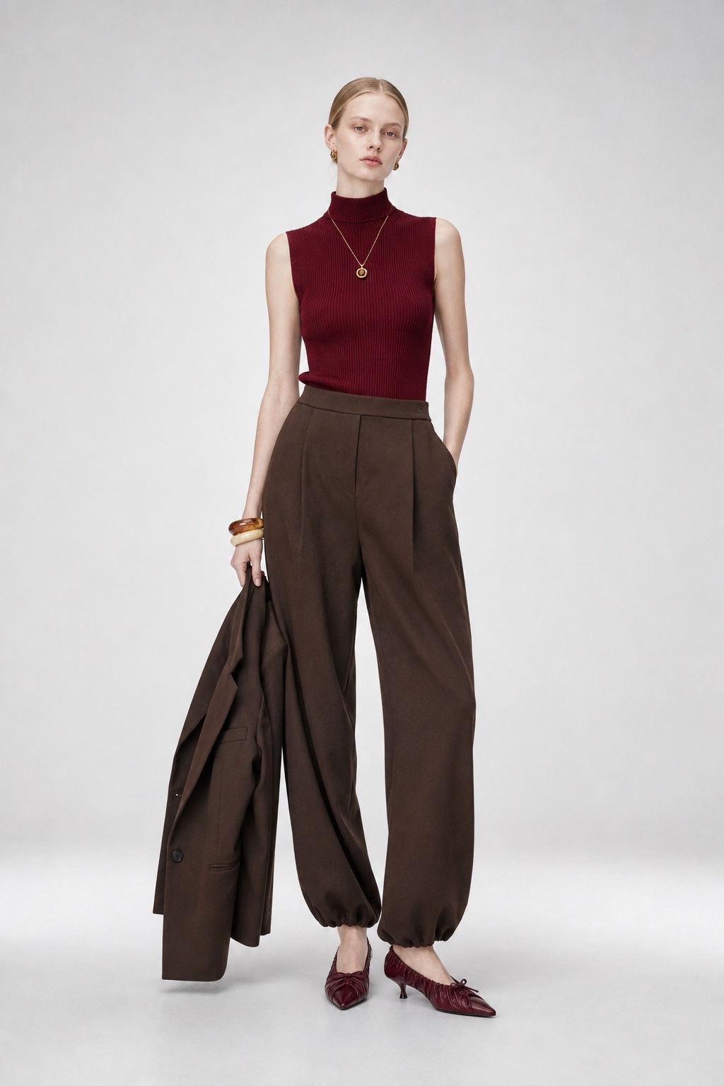 Wholesaler WAY WAY SRL - POLYVISCOSE TROUSERS WITH ELASTICATED HEM