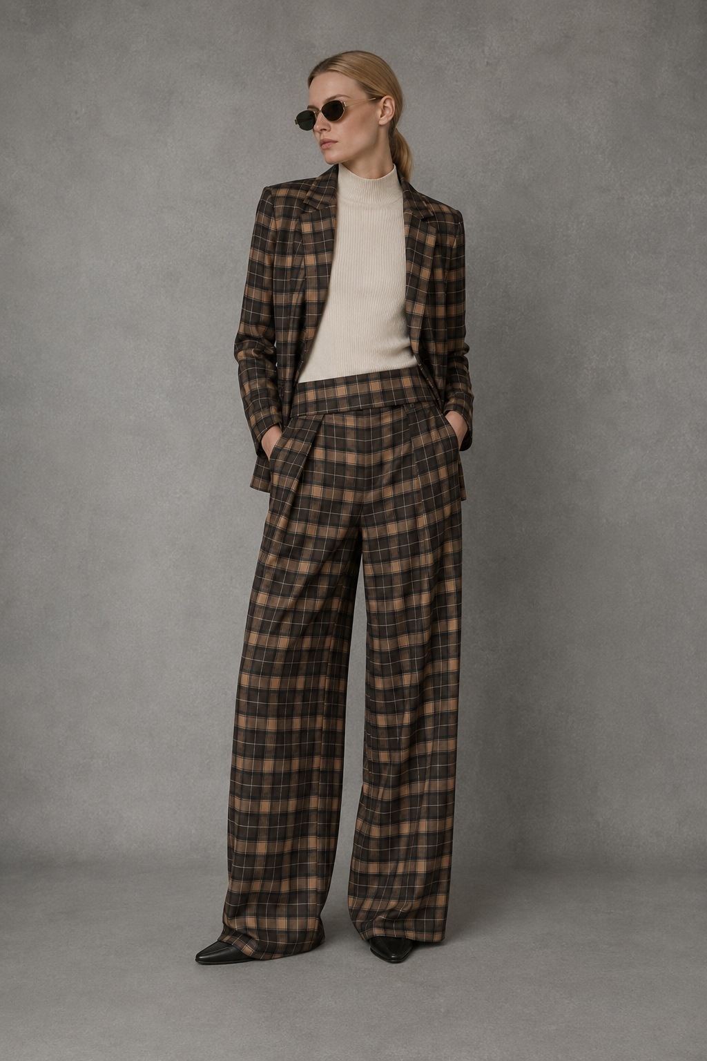 Wholesaler WAY WAY SRL - CHECKED BI-STRETCH TROUSERS