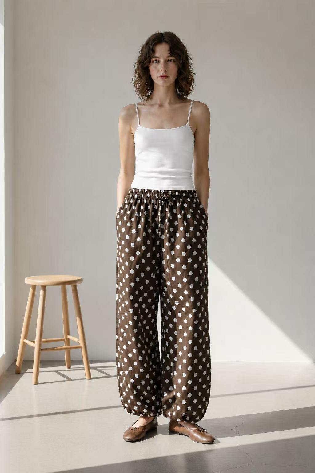 Wholesaler WAY WAY SRL - POLKA DOT JOGGER PANTS WITH ELASTIC WAIST