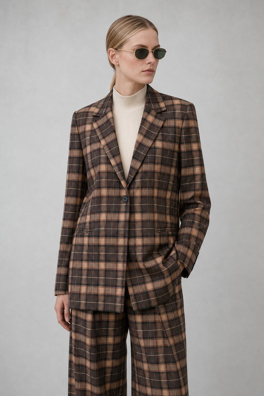 Wholesaler WAY WAY SRL - PLAID BI-STRETCH BLAZER