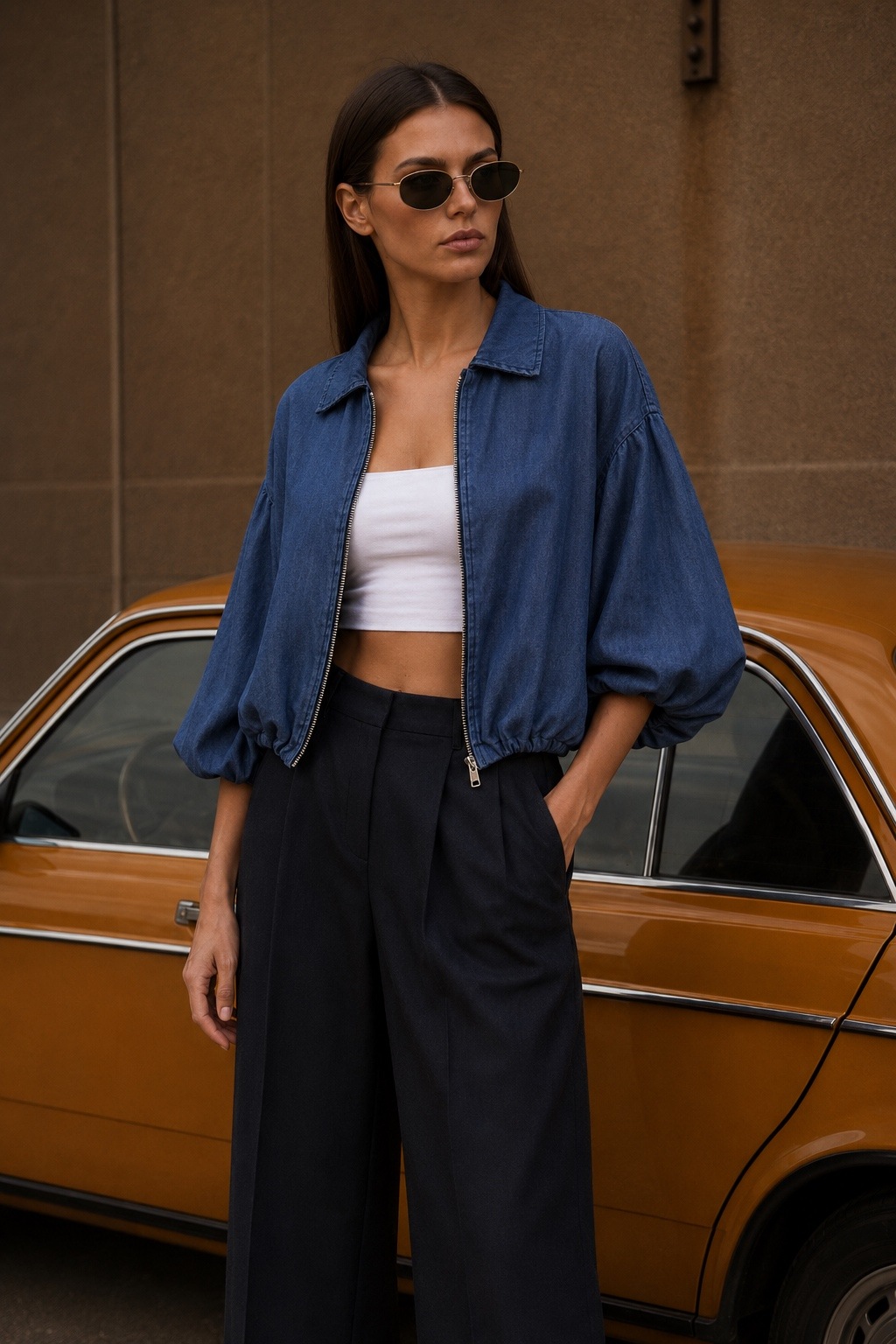 Wholesaler WAY WAY SRL - TENCEL DENIM JACKET WITH ZIP