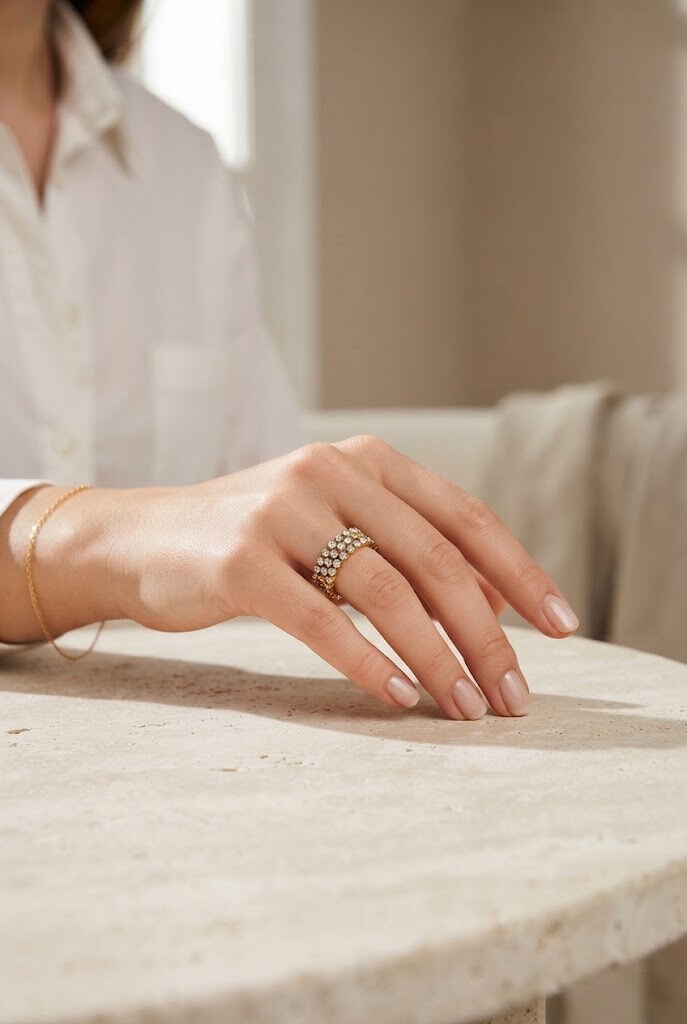 Wholesaler WEC Bijoux - STAINLESS STEEL RING, RHINESTONES