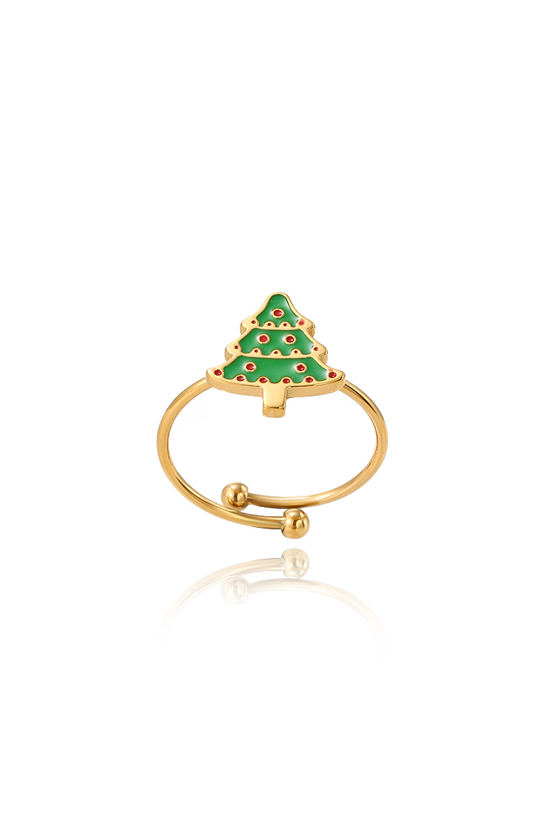 Grossiste WEC Bijoux - Bague sapin en acier inoxydable