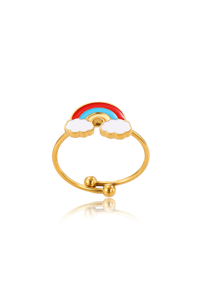 Grossiste WEC Bijoux - Bague arc en ciel en acier inoxydable