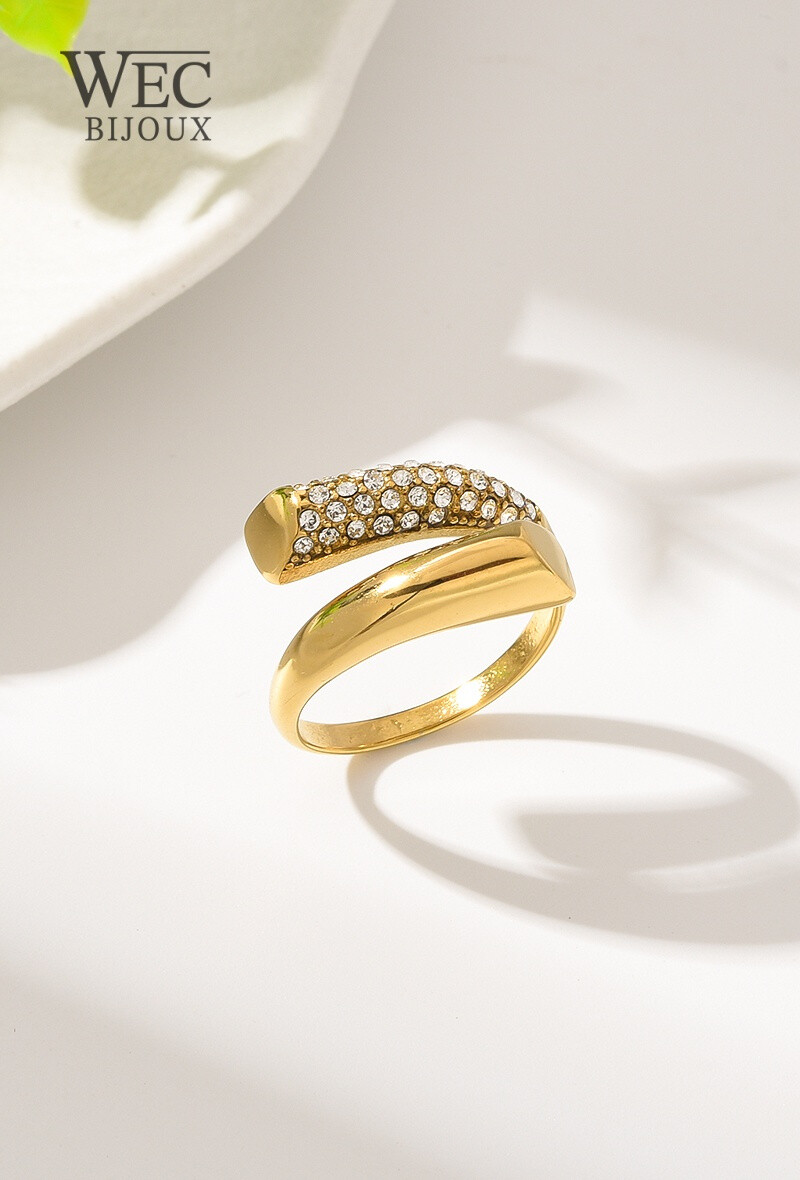Grossiste WEC Bijoux - BAGUE AJUSTABLE EN ACIER INOXYDABLE