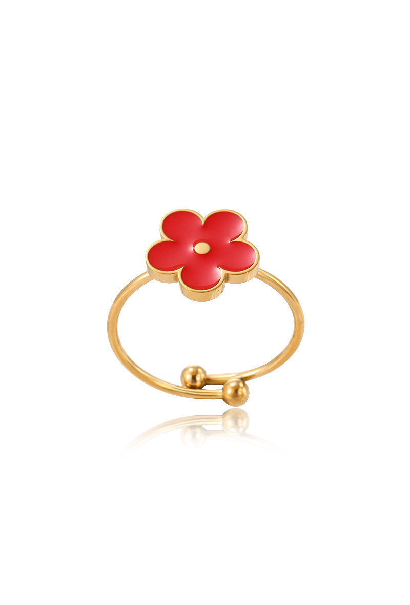 Grossiste WEC Bijoux - Bague fleur en acier inoxydable