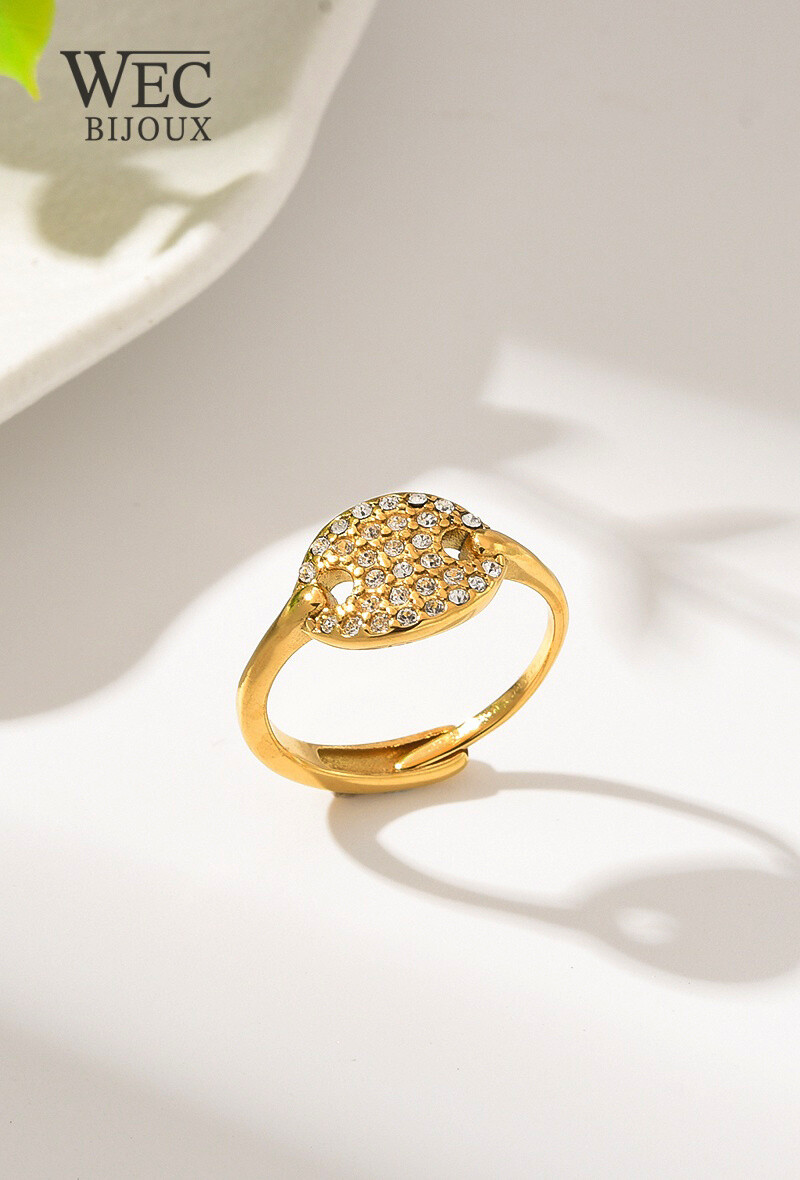 Grossiste WEC Bijoux - BAGUE AJUSTABLE EN ACIER INOXYDABLE