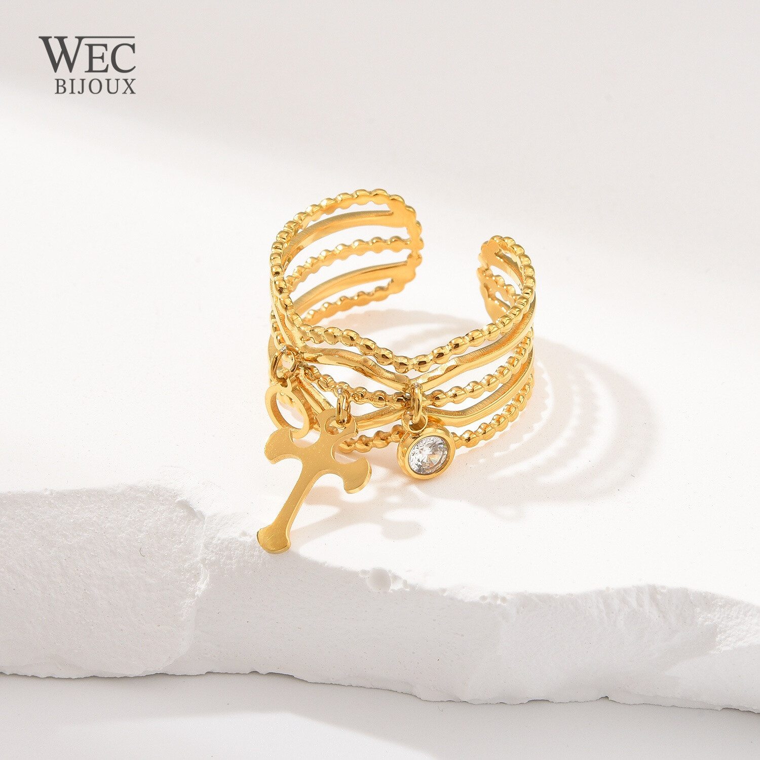 Mayorista WEC Bijoux - Anillo de acero inoxidable