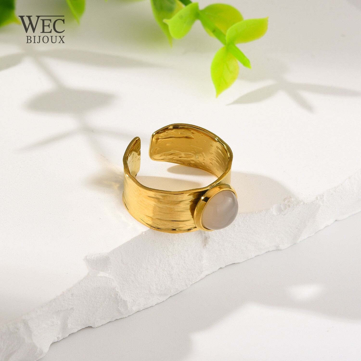 Grossista WEC Bijoux - Anello in acciaio inossidabile, pietra