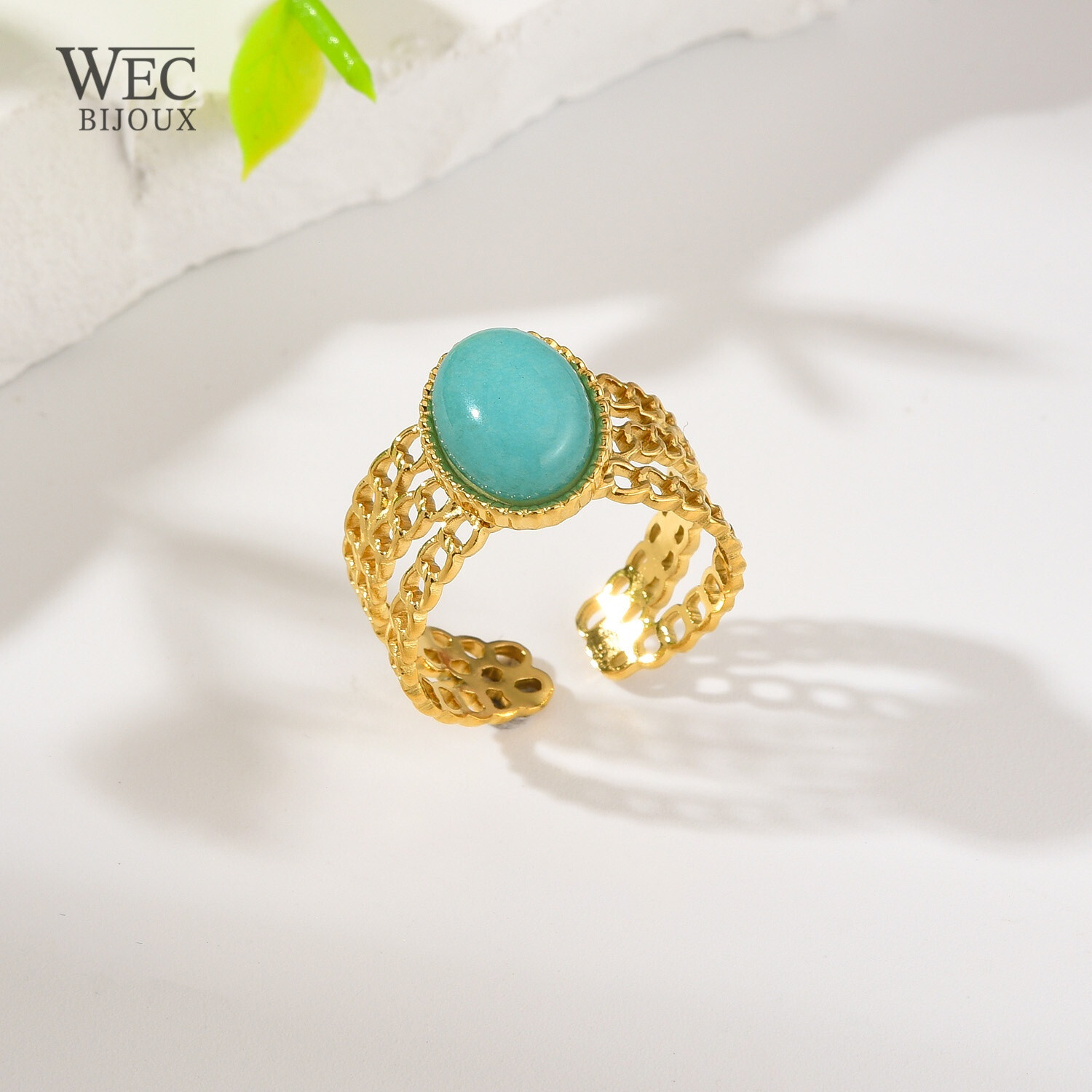 Grossista WEC Bijoux - Anello in acciaio inossidabile, pietra